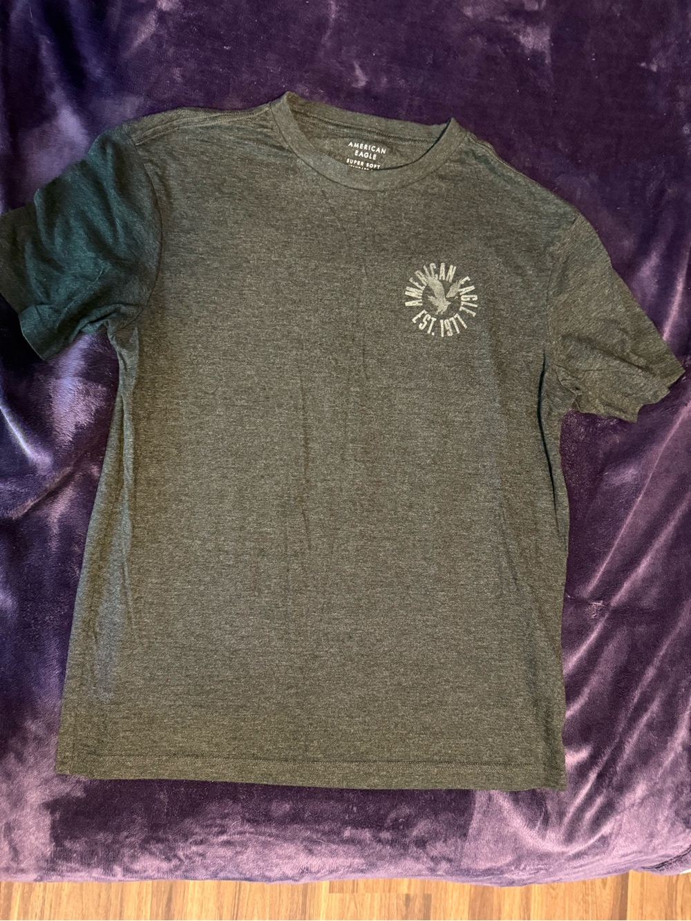 American Eagle Outfitters Dark Heather Gray Short Sleeve Graphic Tee